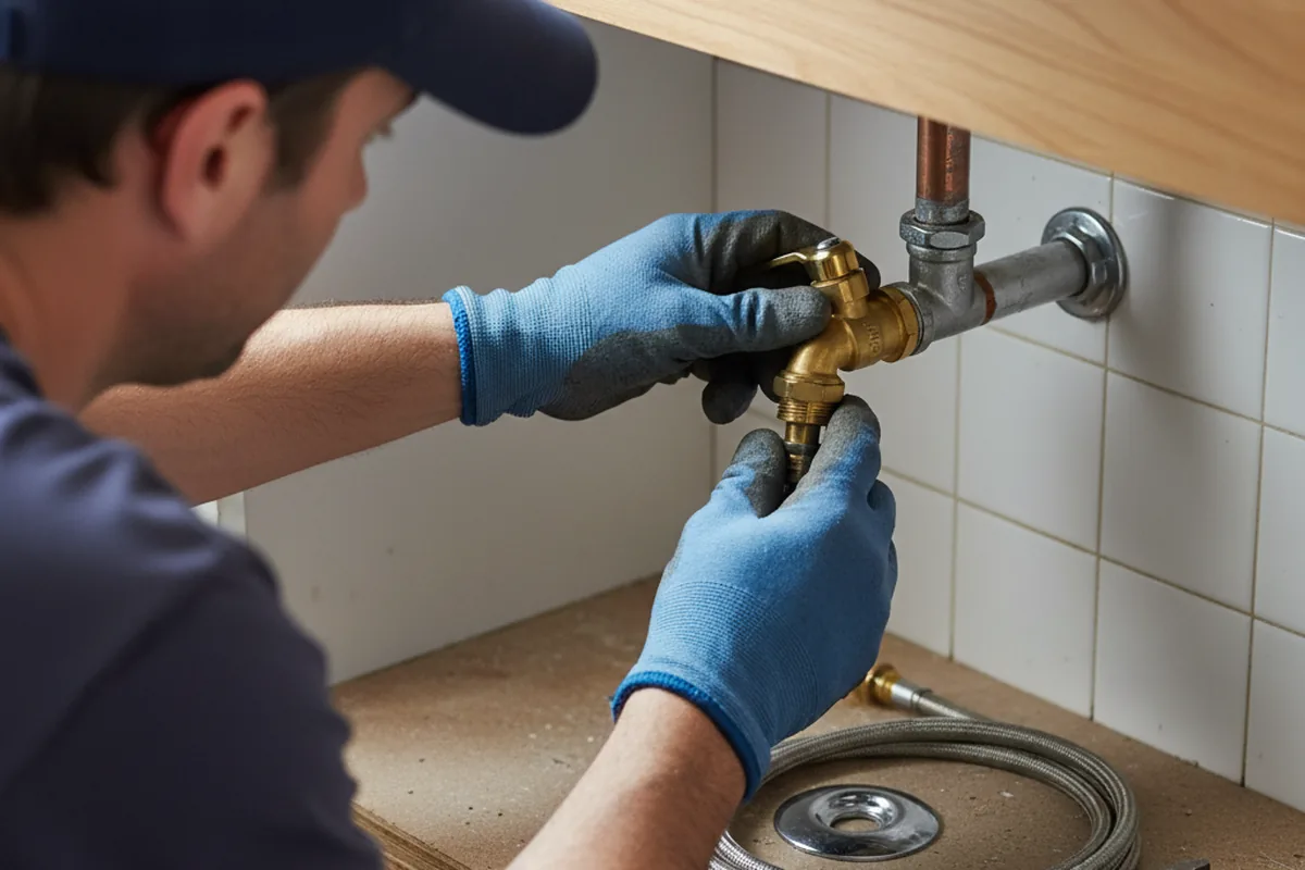 Shutoff valve and fitting work during Faucet and Fixture Repair in West Middletown